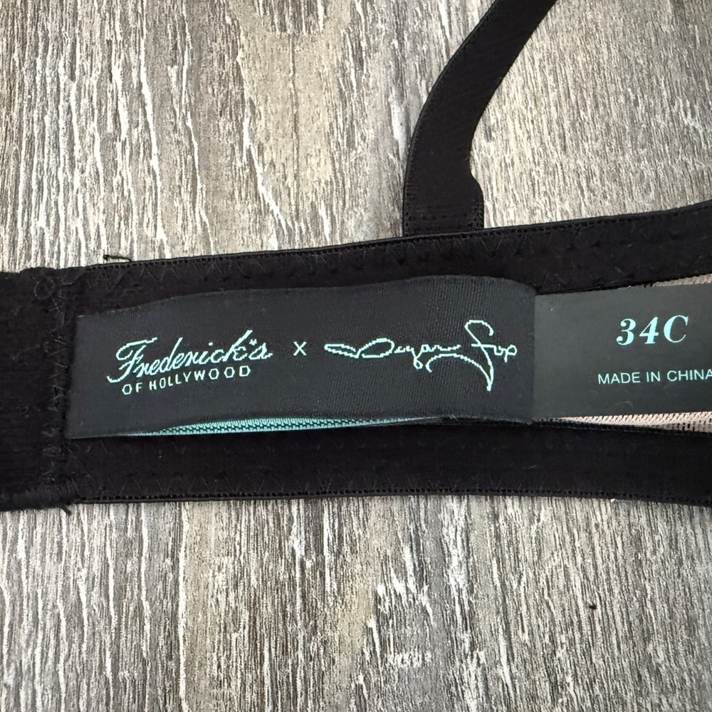 Fredrick’s of Hollywood Black/Tan Lace Padded Push- Up Bra- 34C - Picture 5 of 7